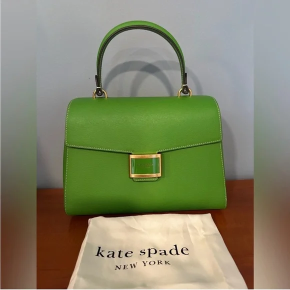 NEW! Kate Spade Katy Medium Vibrant Green Top Handle Bag - Picture 1 of 9